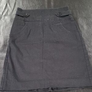 BCBGeneration Black Mini Skirt with Button Details Size 0